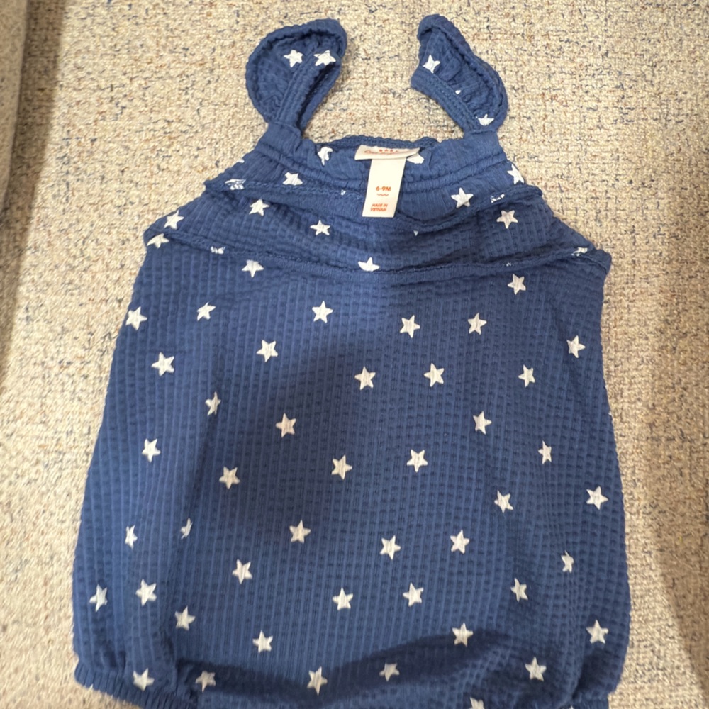 Cat & Jack Blue Diaper Cover with White Stars